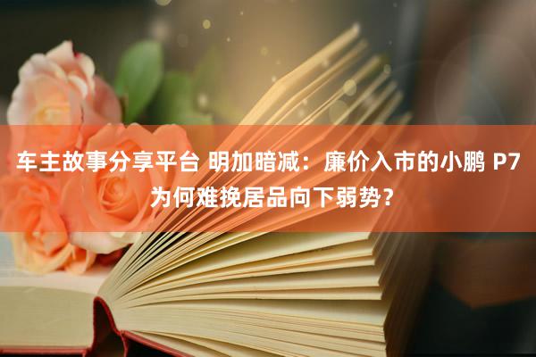 车主故事分享平台 明加暗减：廉价入市的小鹏 P7 为何难挽居品向下弱势？