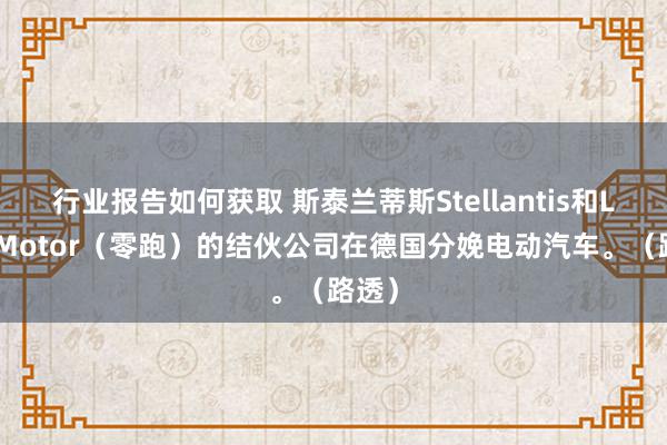 行业报告如何获取 斯泰兰蒂斯Stellantis和LeapMotor（零跑）的结伙公司在德国分娩电动汽车。（路透）