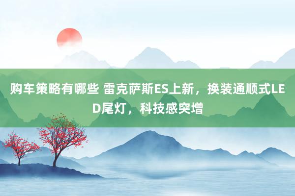 购车策略有哪些 雷克萨斯ES上新，换装通顺式LED尾灯，科技感突增