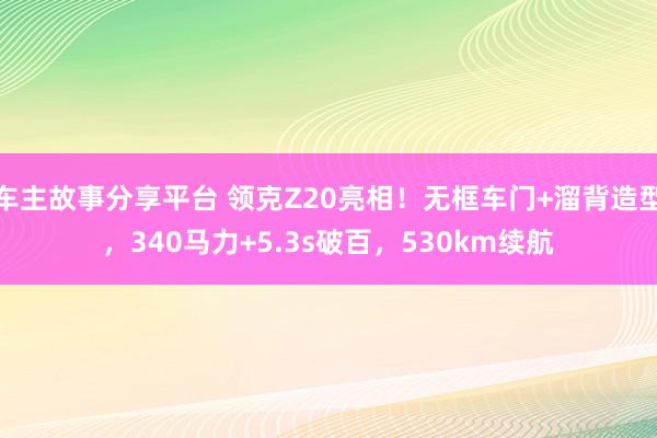 车主故事分享平台 领克Z20亮相！无框车门+溜背造型，340马力+5.3s破百，530km续航