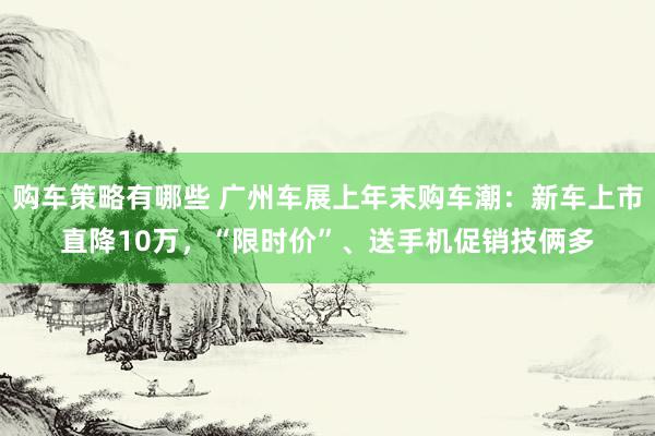 购车策略有哪些 广州车展上年末购车潮：新车上市直降10万，“限时价”、送手机促销技俩多