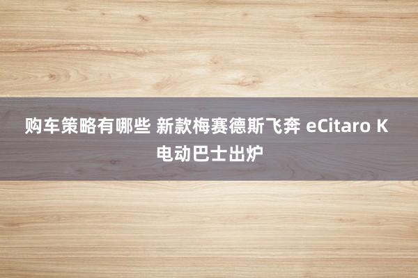 购车策略有哪些 新款梅赛德斯飞奔 eCitaro K 电动巴士出炉