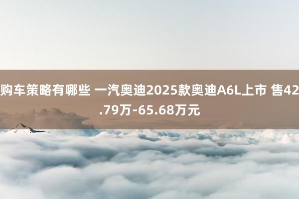 购车策略有哪些 一汽奥迪2025款奥迪A6L上市 售42.79万-65.68万元