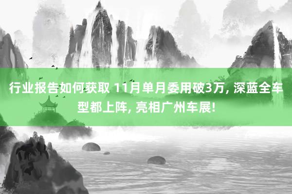 行业报告如何获取 11月单月委用破3万, 深蓝全车型都上阵, 亮相广州车展!