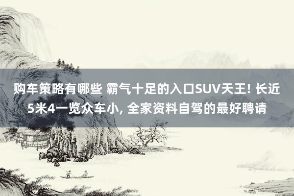 购车策略有哪些 霸气十足的入口SUV天王! 长近5米4一览众车小, 全家资料自驾的最好聘请