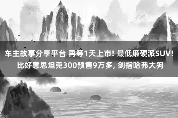 车主故事分享平台 再等1天上市! 最低廉硬派SUV! 比好意思坦克300预售9万多, 剑指哈弗大狗