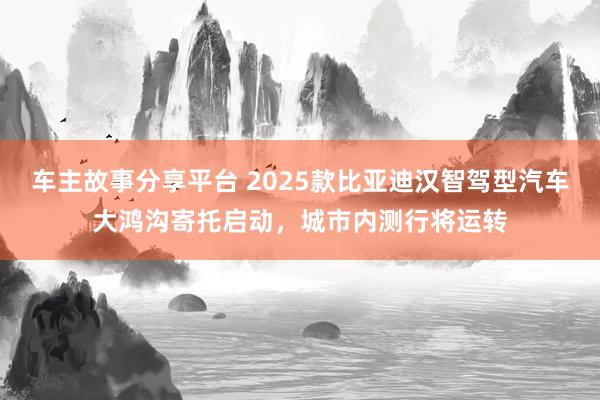 车主故事分享平台 2025款比亚迪汉智驾型汽车大鸿沟寄托启动，城市内测行将运转