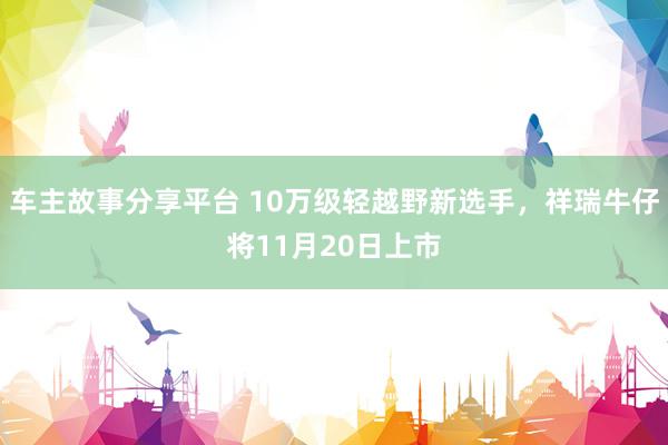 车主故事分享平台 10万级轻越野新选手，祥瑞牛仔将11月20日上市