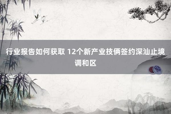 行业报告如何获取 12个新产业技俩签约深汕止境调和区