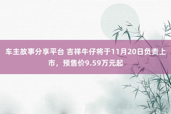 车主故事分享平台 吉祥牛仔将于11月20日负责上市，预售价9.59万元起